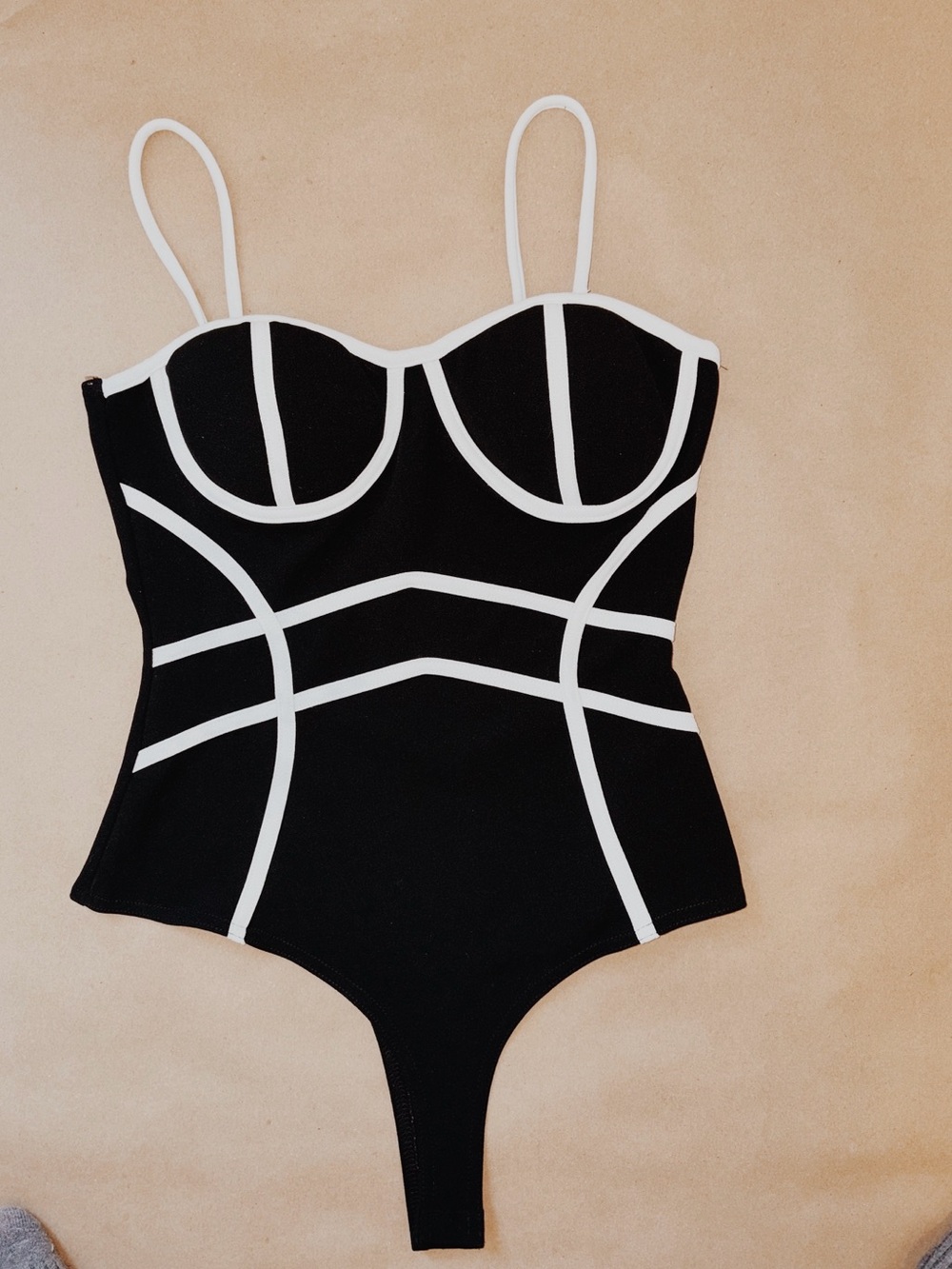 Black and white Modern school, preppy bodysuit